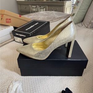 Donna Karan Gold Stiletto Heels